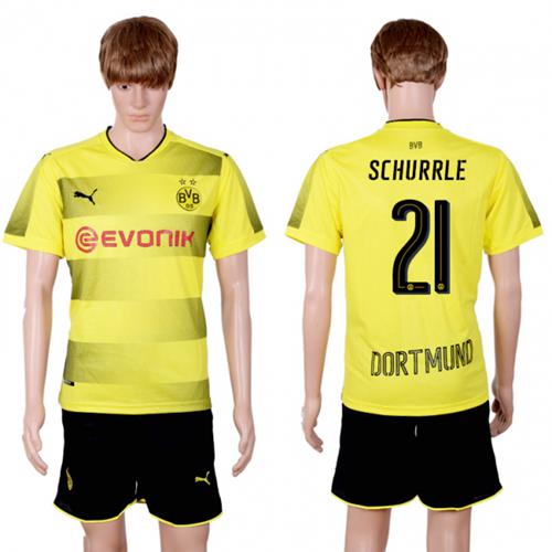 Dortmund #21 Schurrle Home Soccer Club Jersey - Click Image to Close